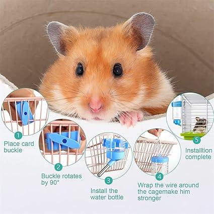 Pet & Vet Plastic Hamster Water Bottle Dispenser Automatic Feeding Device for Hamster Rabbit Dog Small Animals Supplies Pet Drinking Bottles (250 Ml) | Colour May Vary
