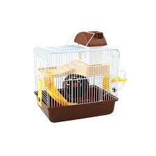 Hamster Cage 2 Tier Large Space for Small Animals (Brown)